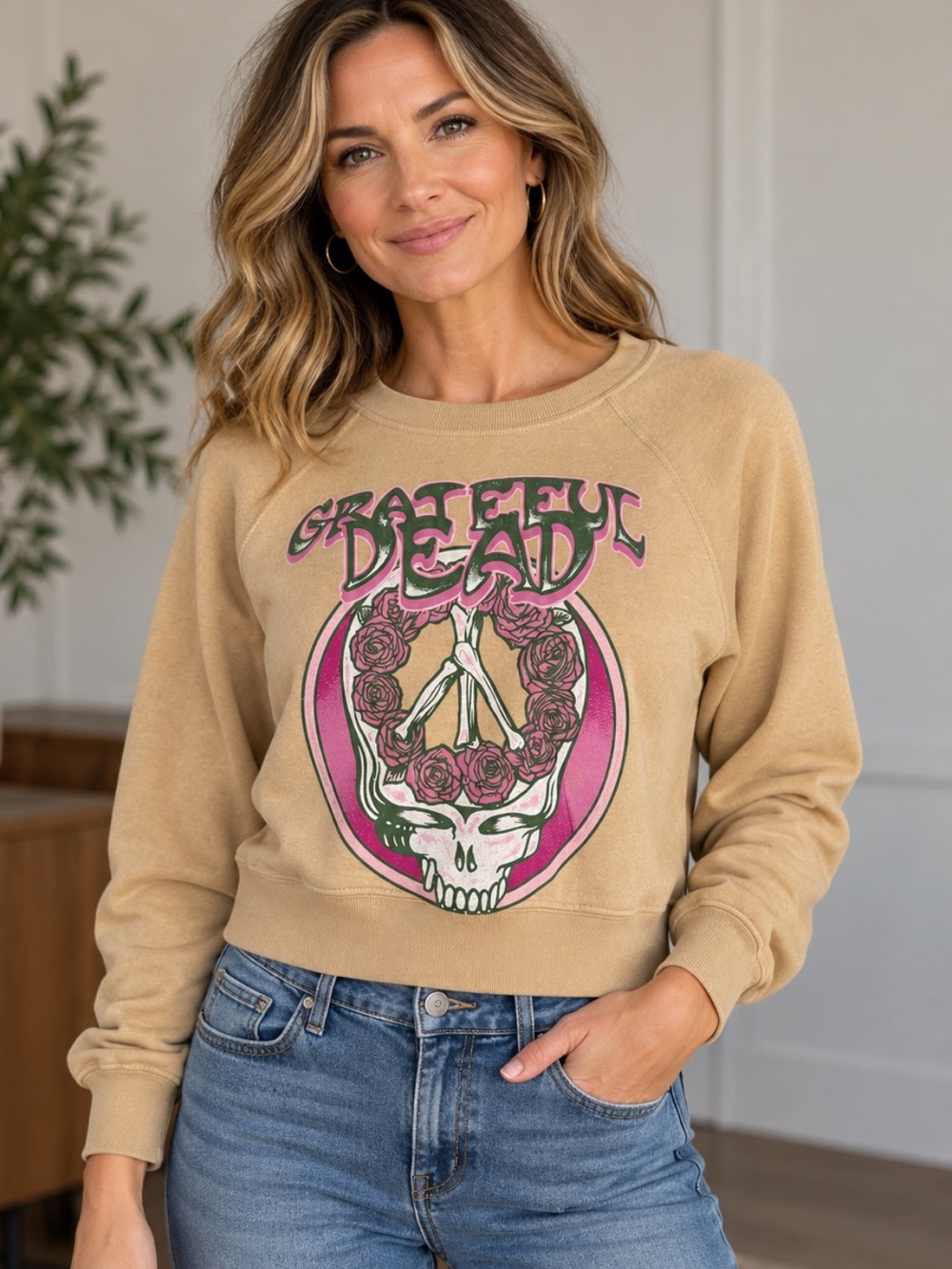 Grateful Dead Beige Graphic Sweatshirt From Daydreamer